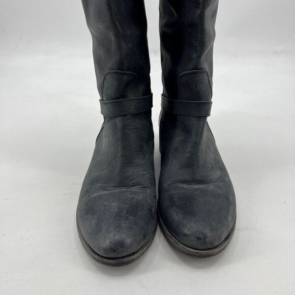 Charles David Womens 9 Boots Matte Black Moto Riding Zip Back Made Italy - Picture 5 of 13
